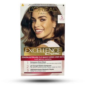 کیت رنگ مو لورآل شماره 5 سری EXCELLENCE رنگ قهوه ای
