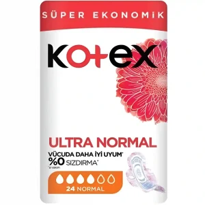 نوار بهداشتی اولترا نرمال کوتکس KOTEX ULTRA NORMAL بسته 24 عددی