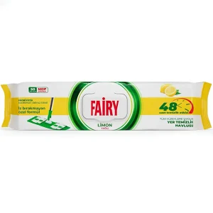 دستمال مرطوب مخصوص تی فیری Fairy مدل لیمو با خاصیت چربی زدایی بسته 50 عددی