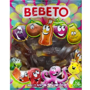 پاستیل ببتو مدل نوشابه بزرگ Bebeto بسته 1 کیلویی
