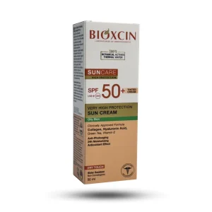 کرم ضد آفتاب رنگی بیوکسین SPF+50 مخصوص پوست مختلط و چرب 50 میل
